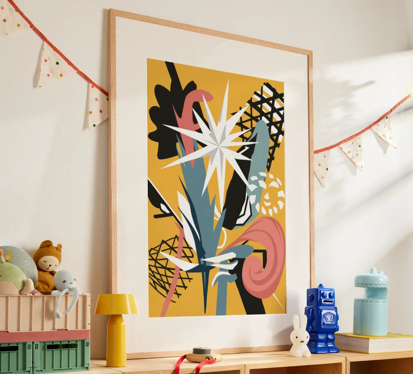Starry Scribble Collage poster by Obs Canvas