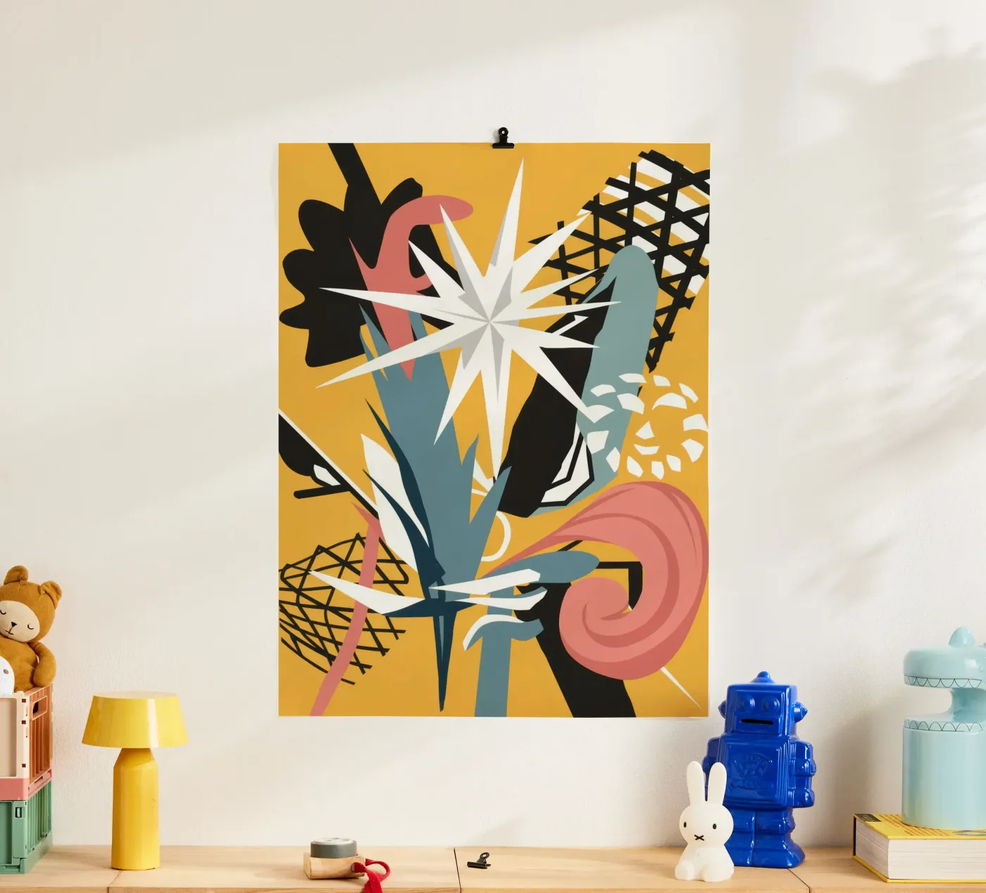 Starry Scribble Collage poster by Obs Canvas