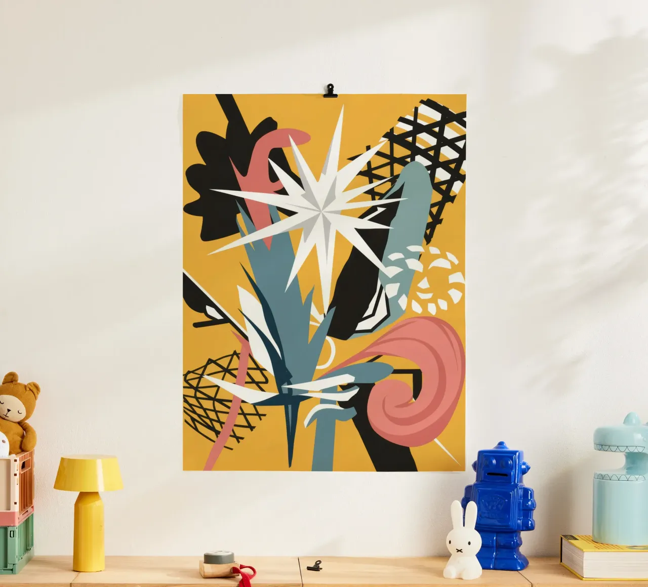 Starry Scribble Collage poster by Obs Canvas