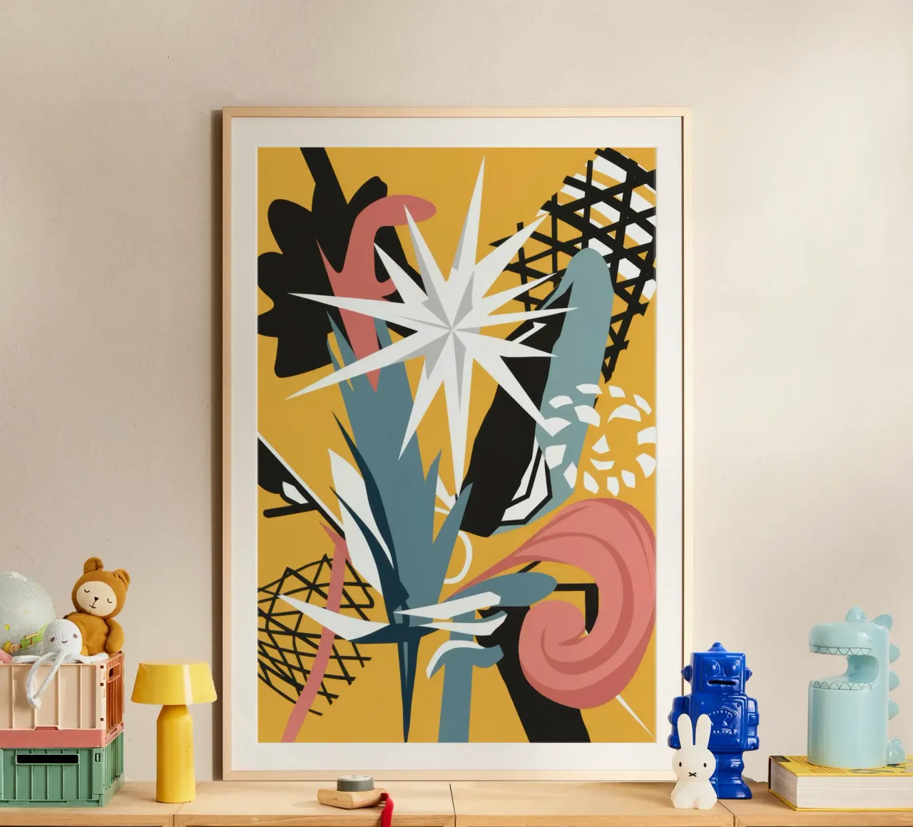 Starry Scribble Collage poster by Obs Canvas