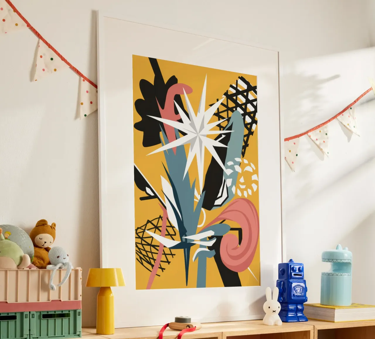 Starry Scribble Collage poster by Obs Canvas