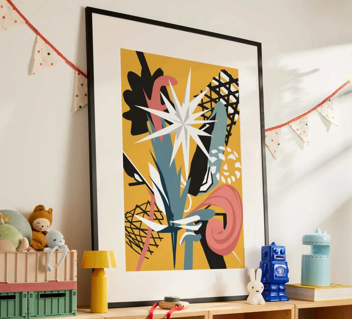 Starry Scribble Collage poster by Obs Canvas