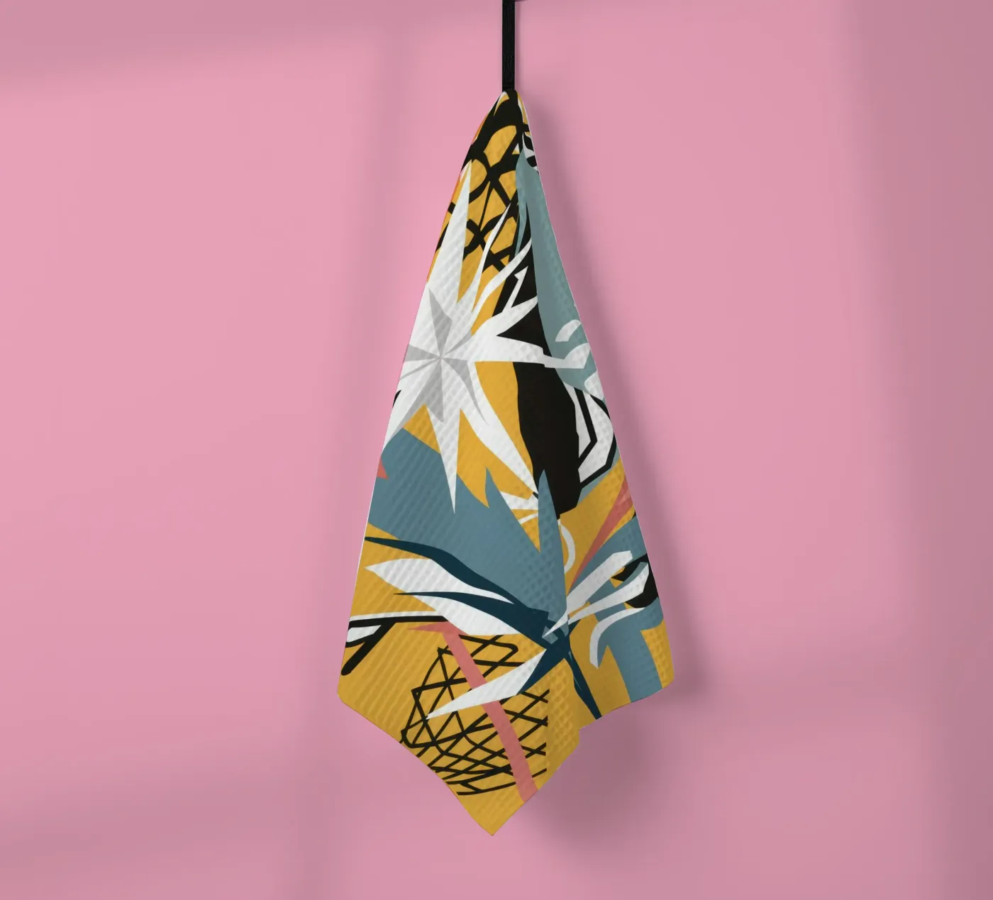 Starry Scribble Collage tea towel by Obs Canvas