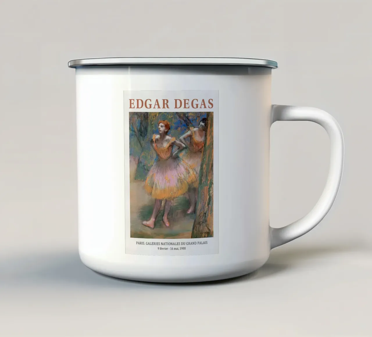 Edgar Degas - Due ballerine dipinto tazza in smalto da Alfieson