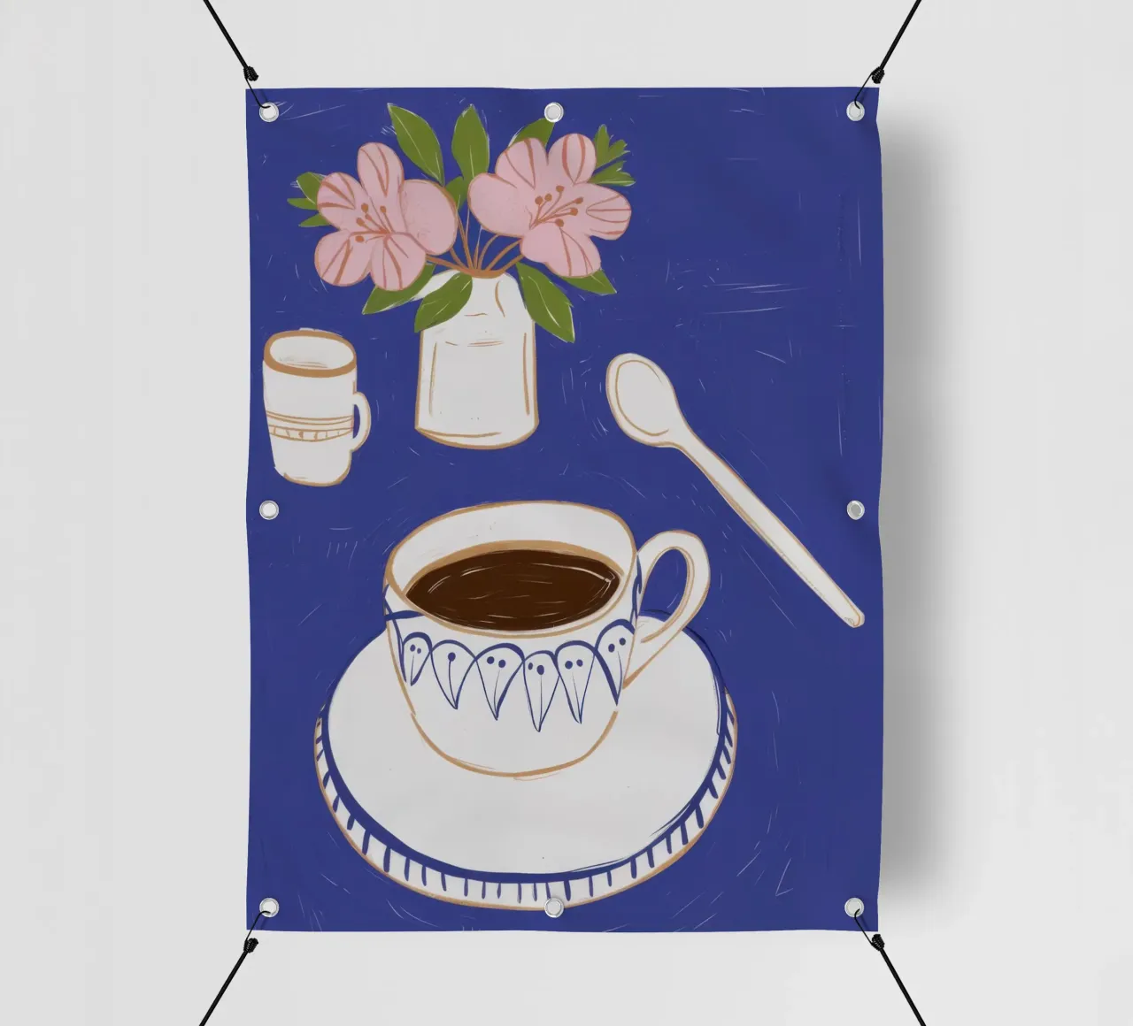 Momento caffè delicato telo in pvc da Thistle Bloom