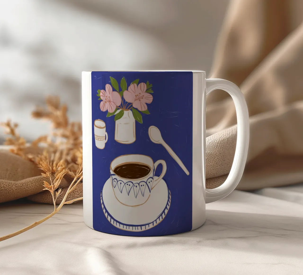 Leckerer Kaffee-Moment Keramik Tasse von Thistle Bloom
