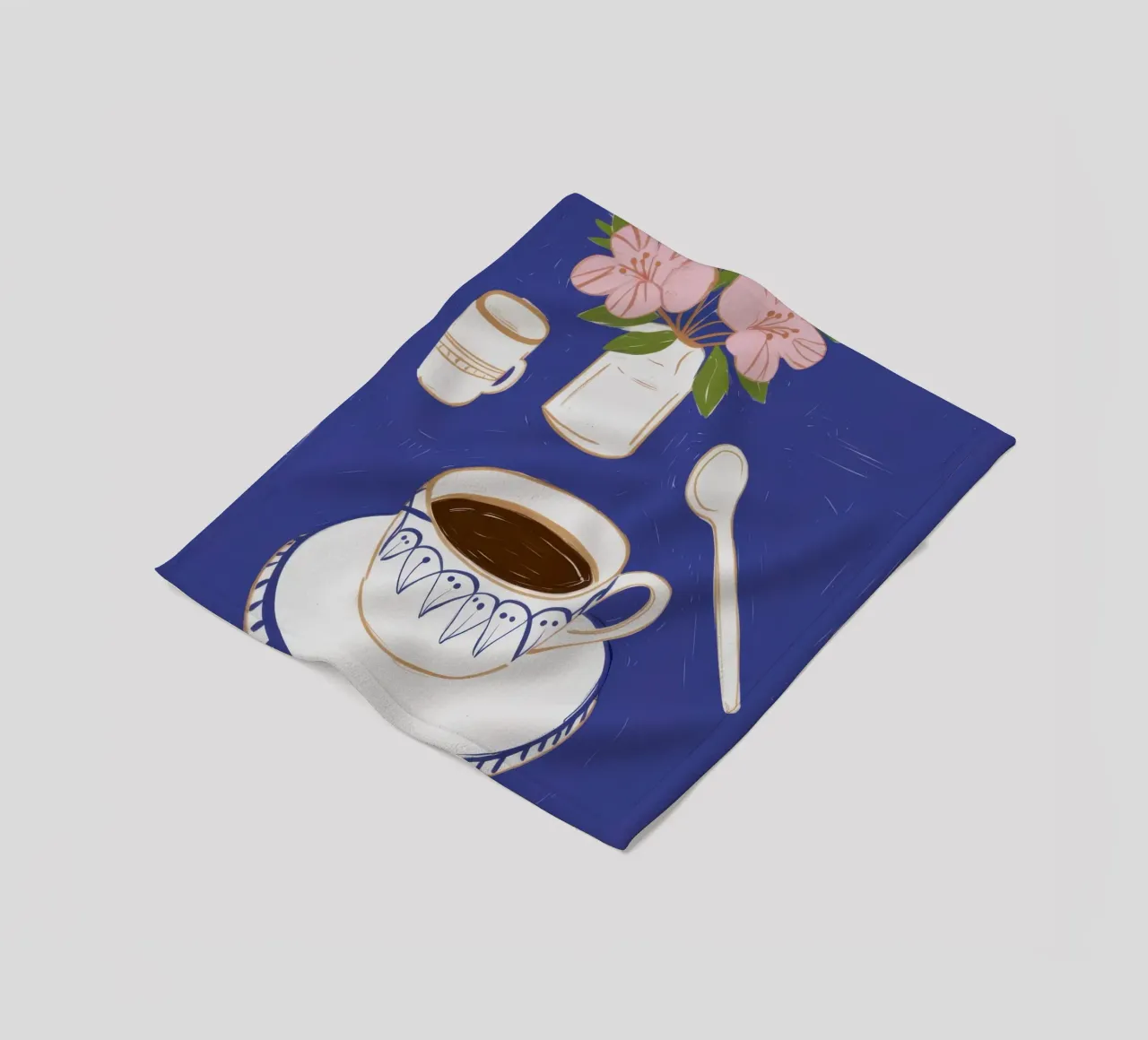 Momento caffè delicato coperta in pile da Thistle Bloom