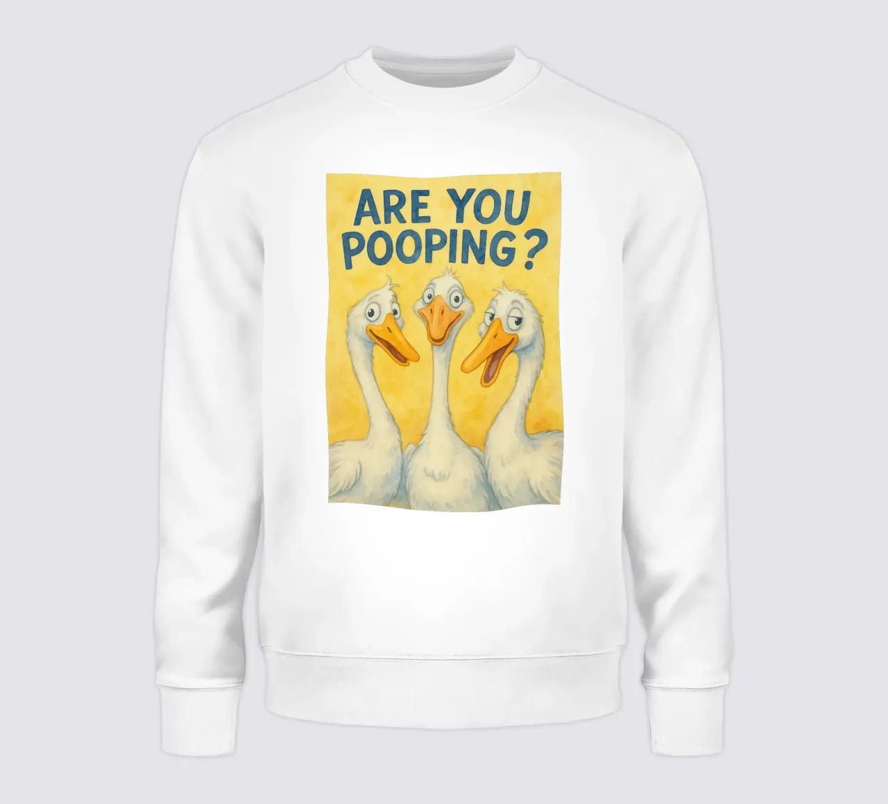 disegno artistico dell'anatra "are you pooping felpa da pasadenan