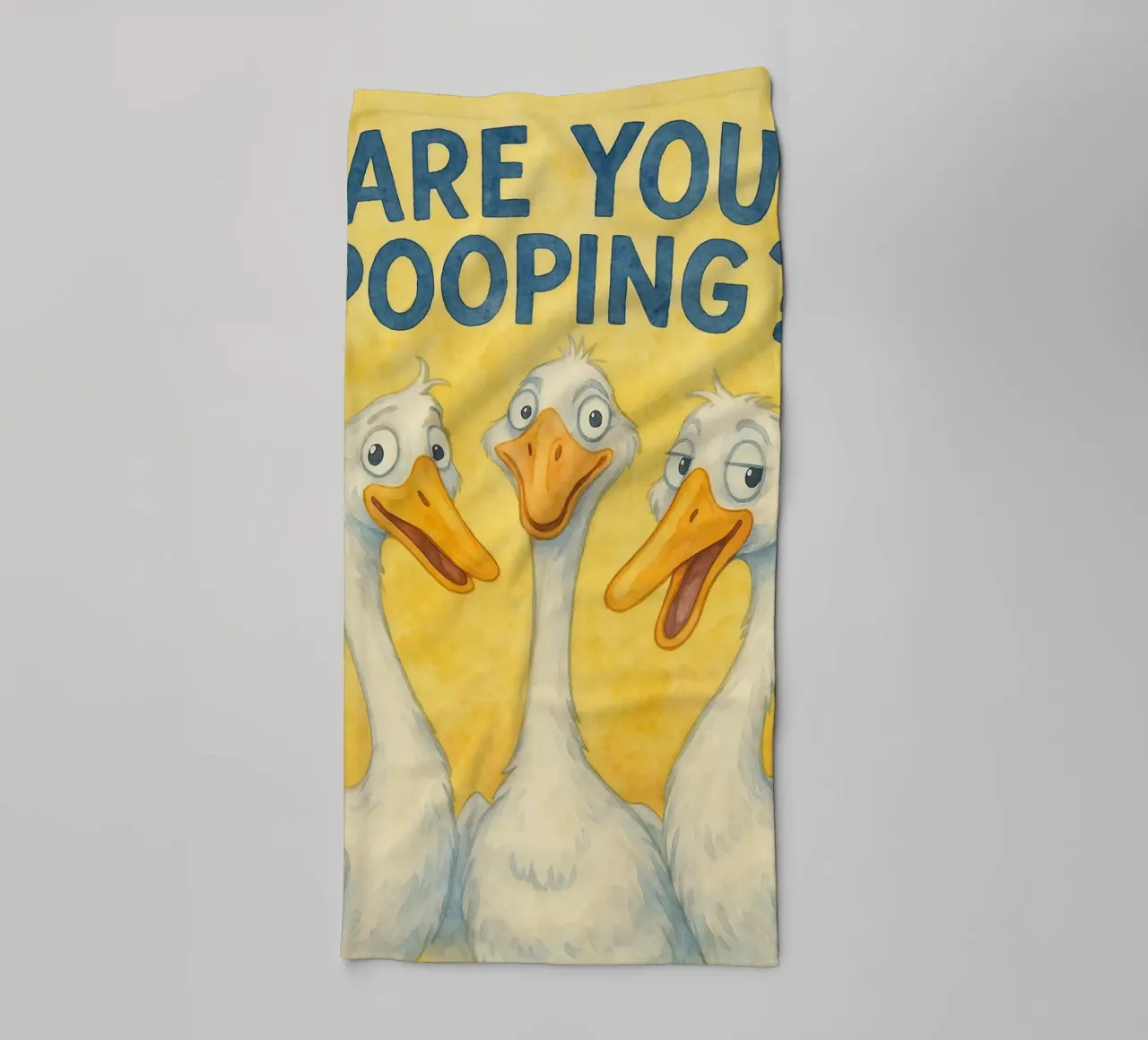 disegno artistico dell'anatra "are you pooping asciugamano da bagno da pasadenan