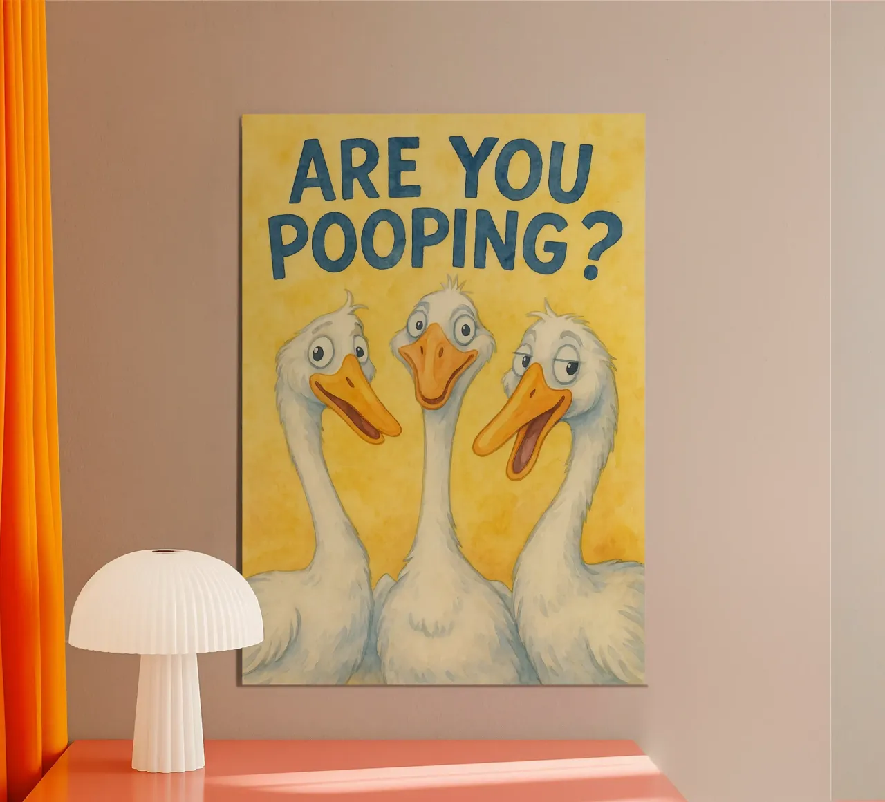 are you pooping duck art drawing poster con marco de plástico de pasadenan