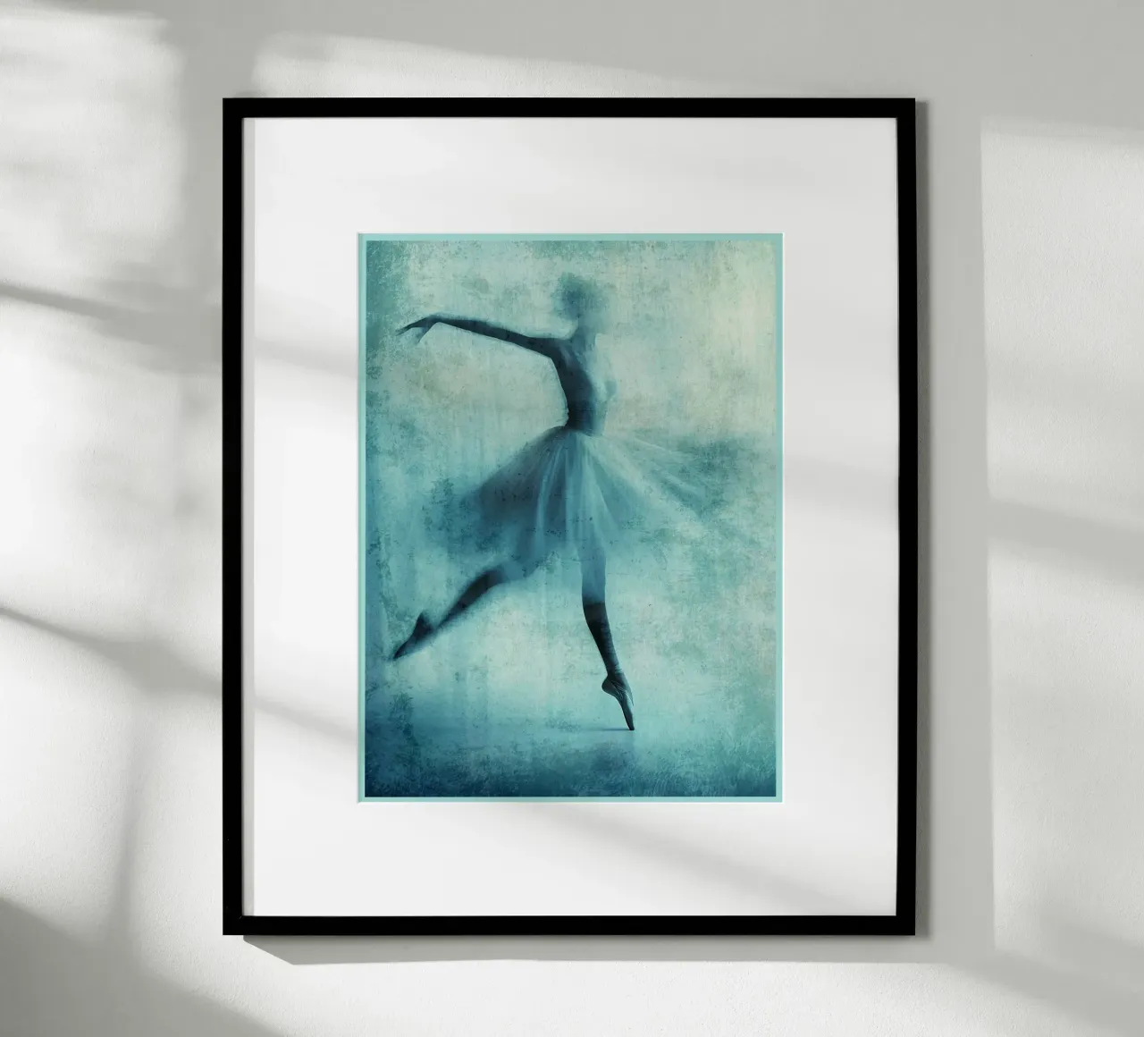 Ballet Dancer blauw grijs silhouet hahnemühle van David Studio