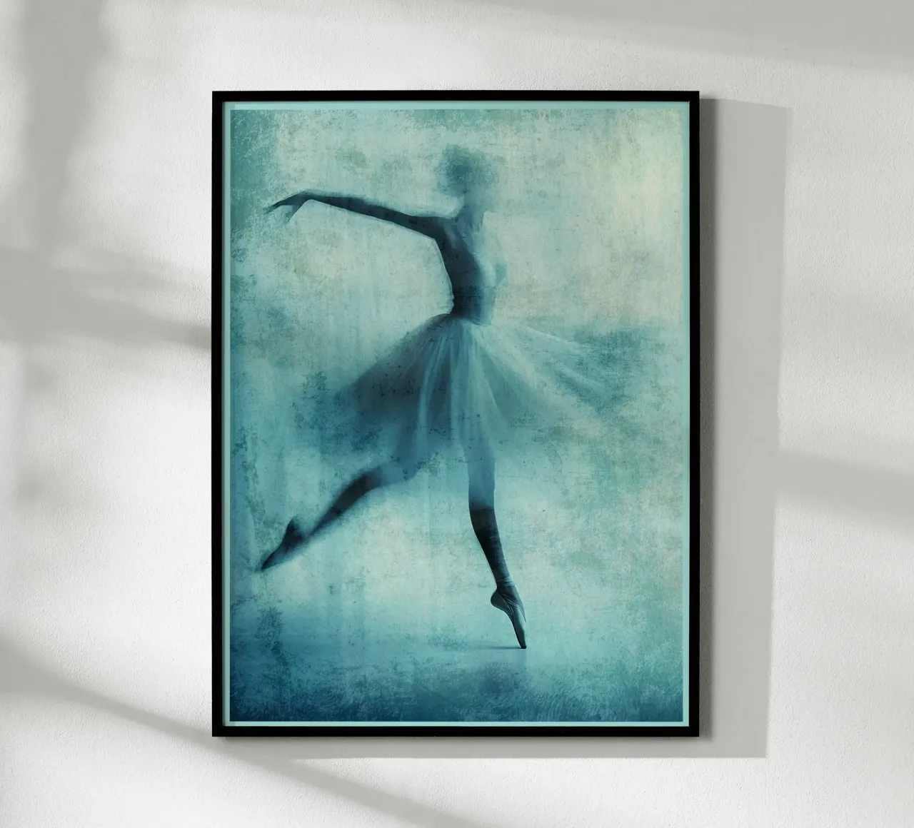 Ballet Dancer blauw grijs silhouet hahnemühle van David Studio