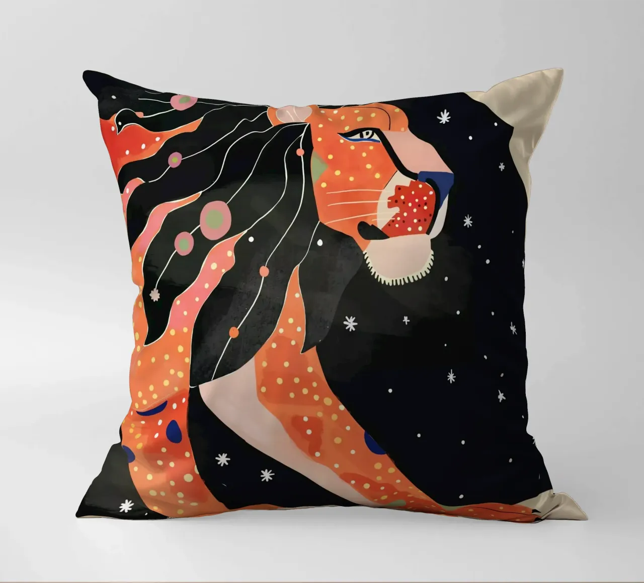 Astral Lion decorative cushion by ArtsySesta