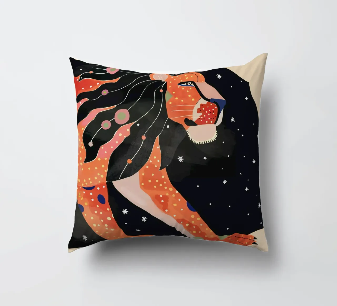 Astral Lion decorative cushion by ArtsySesta