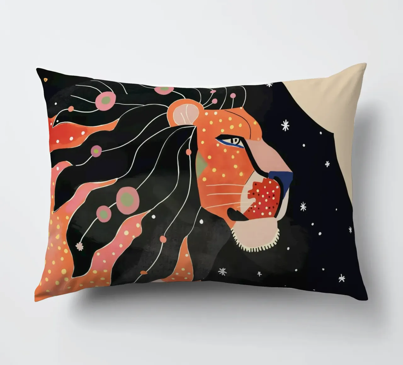 Astral Lion decorative cushion by ArtsySesta