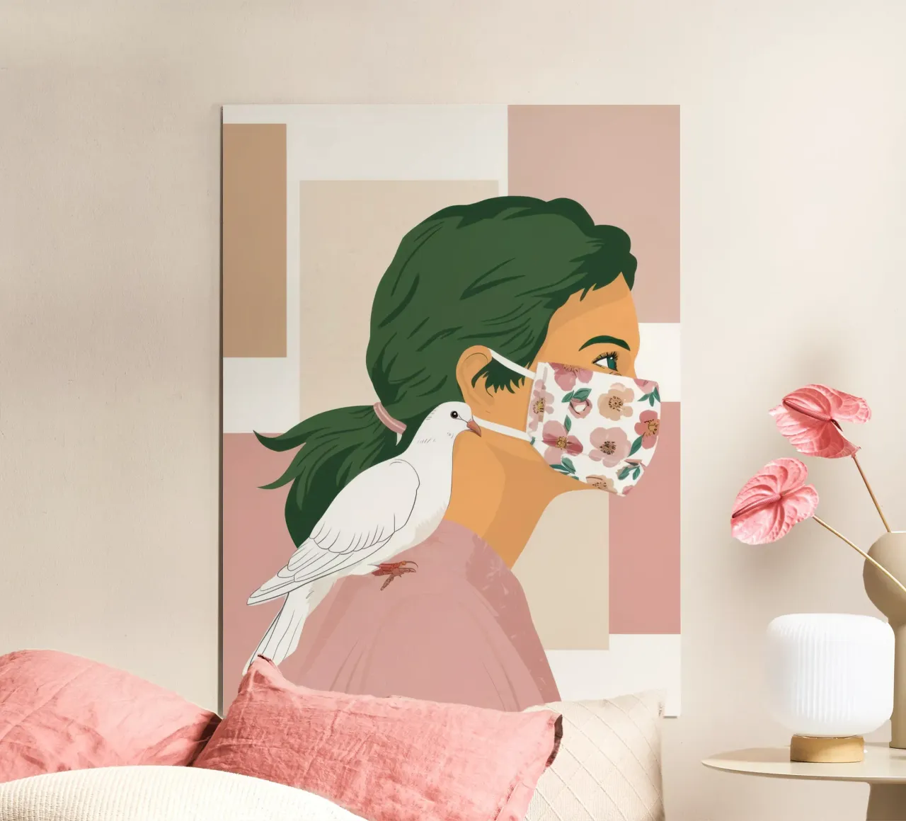 Colomba della Pace poster con telaio in alluminio da Thistle Bloom