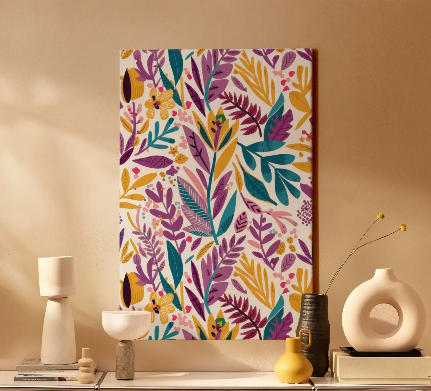 Modello di fogliame vibrante tela da Gaia Viesta