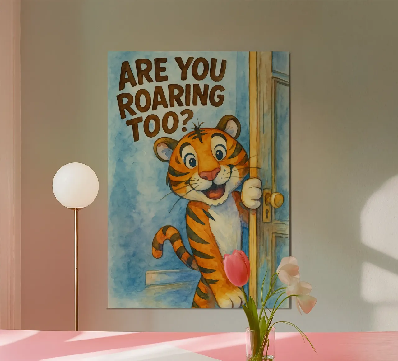 sei tu che ruggisci troppo disegno artistico della tigre poster con telaio in plastica da pasadenan