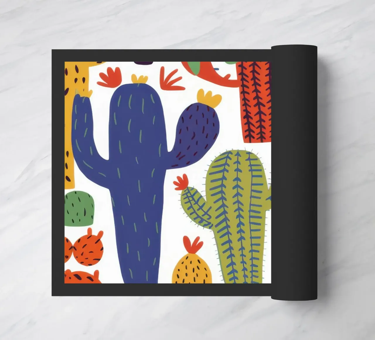 Playful Cactus Pattern doormat by Obs Canvas
