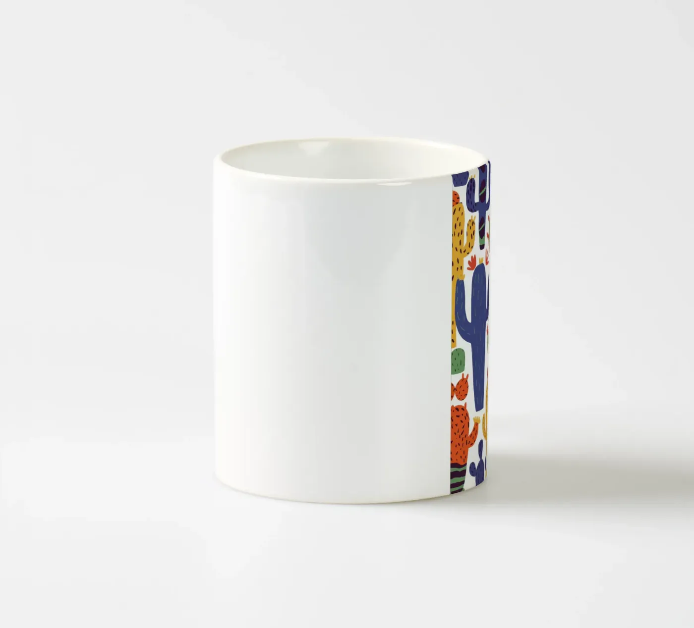 Playful Cactus Pattern ceramic mug by Obs Canvas
