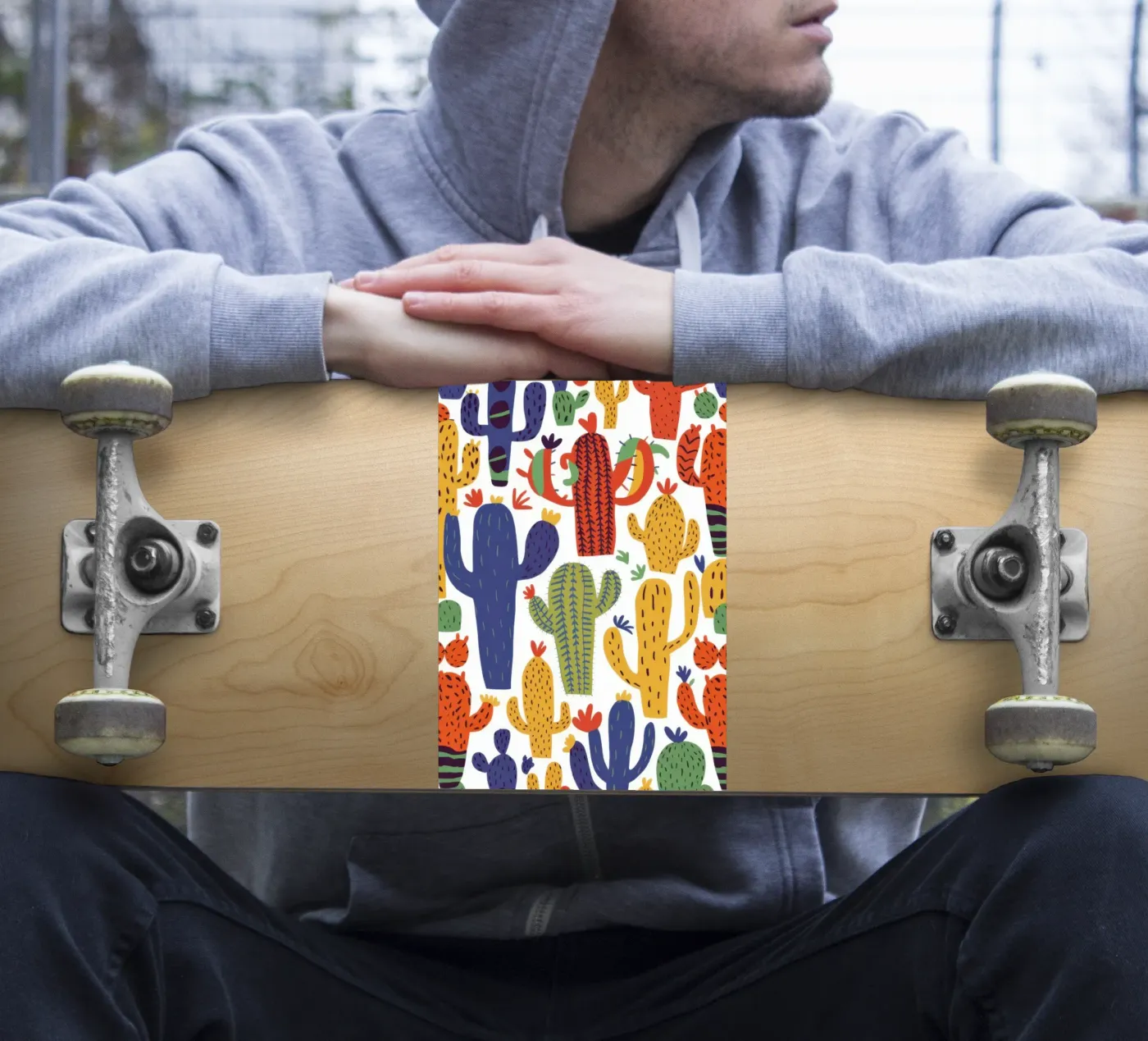 Playful Cactus Pattern sticker by Obs Canvas