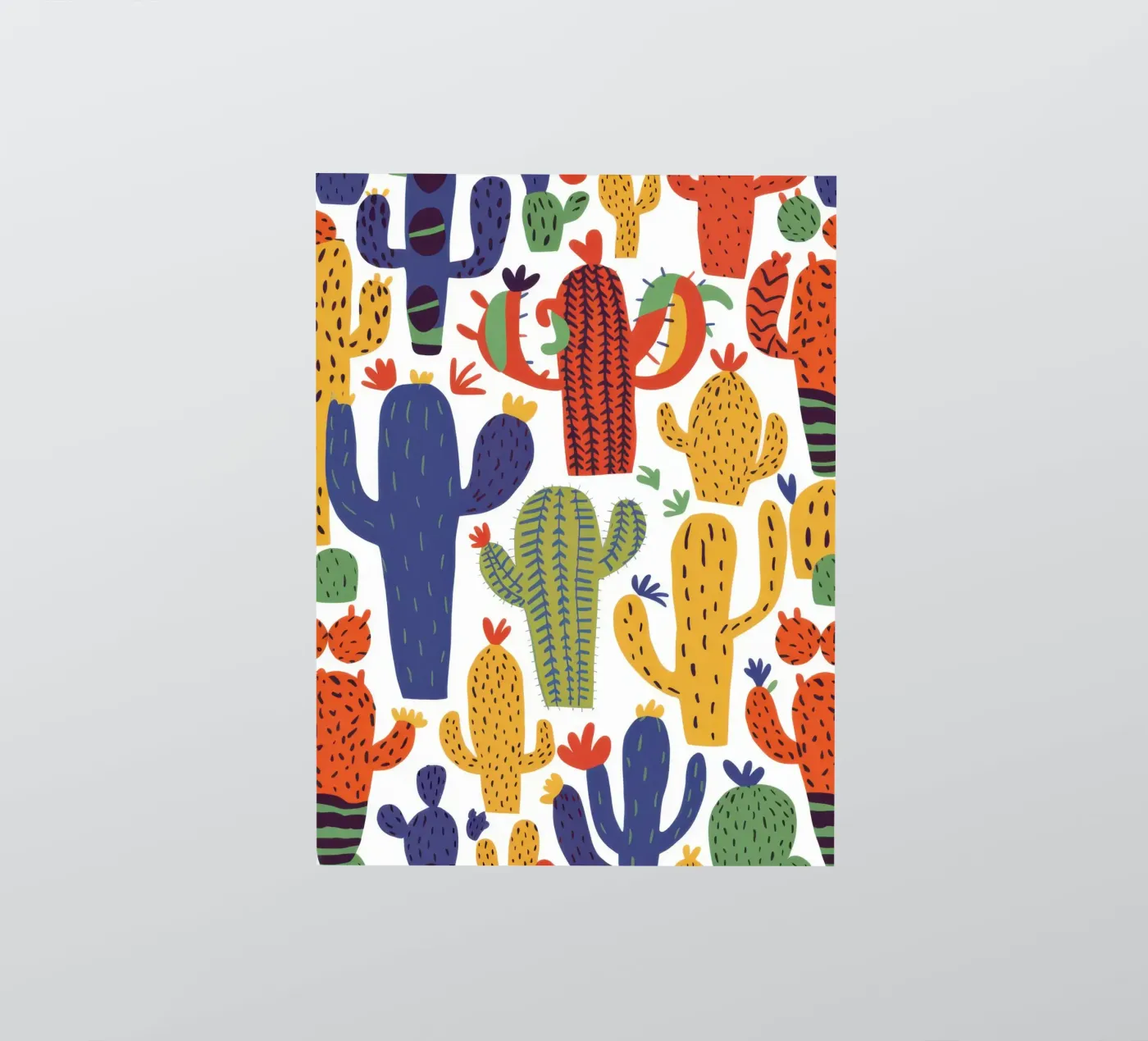 Playful Cactus Pattern sticker by Obs Canvas