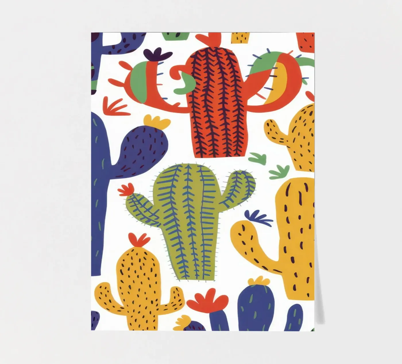 Playful Cactus Pattern sticker sheet by Obs Canvas