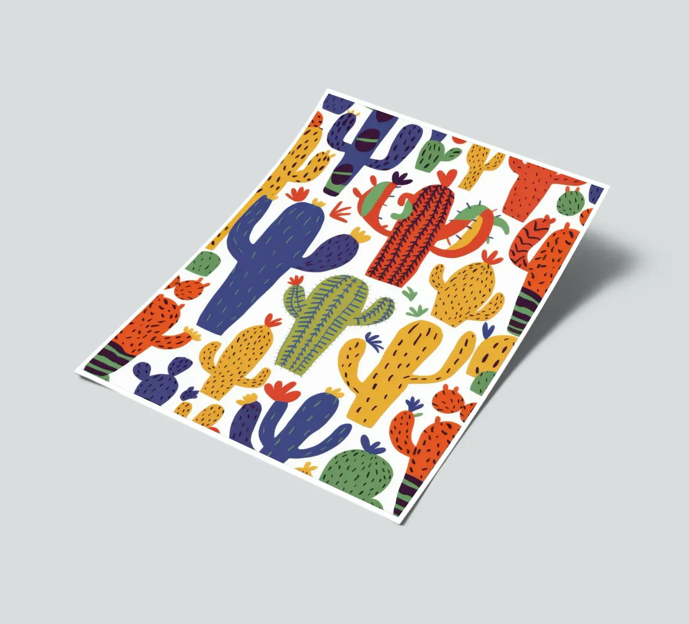 Playful Cactus Pattern sticker sheet by Obs Canvas
