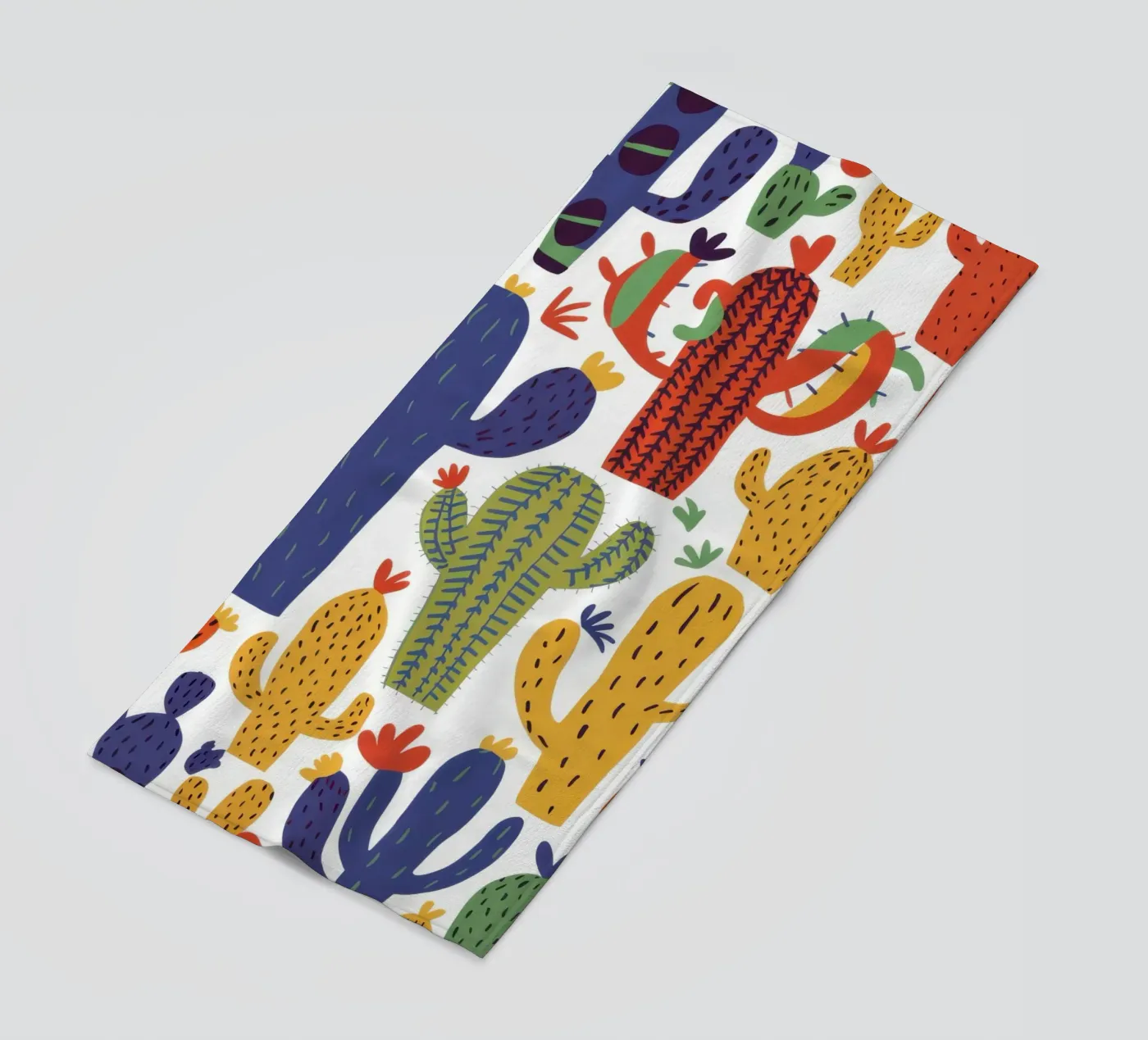 Playful Cactus Pattern strandhanddoek van Obs Canvas