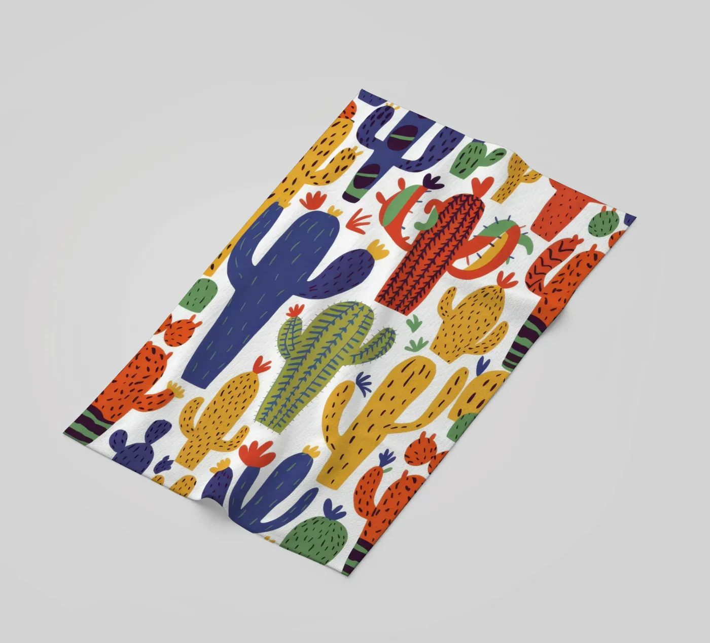 Playful Cactus Pattern strandhanddoek van Obs Canvas