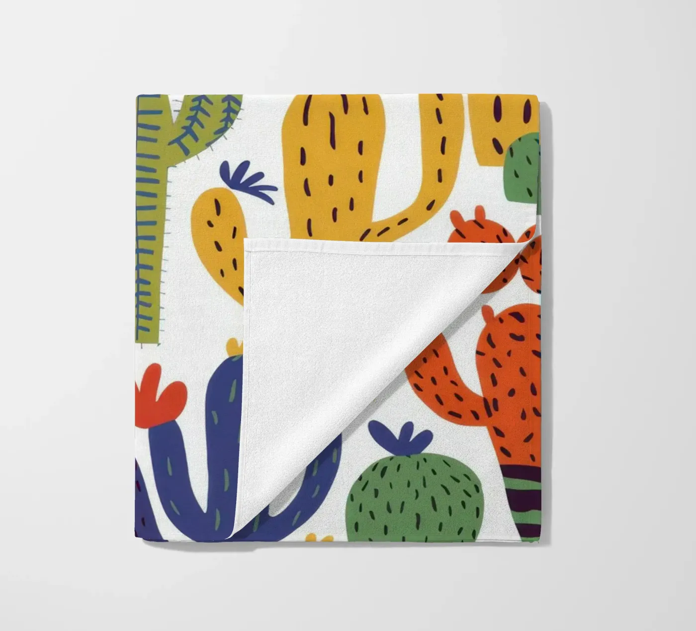 Playful Cactus Pattern strandhanddoek van Obs Canvas
