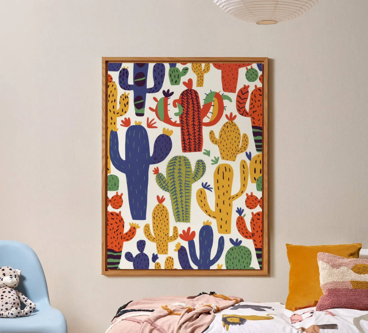 Playful Cactus Pattern forex plate by Obs Canvas