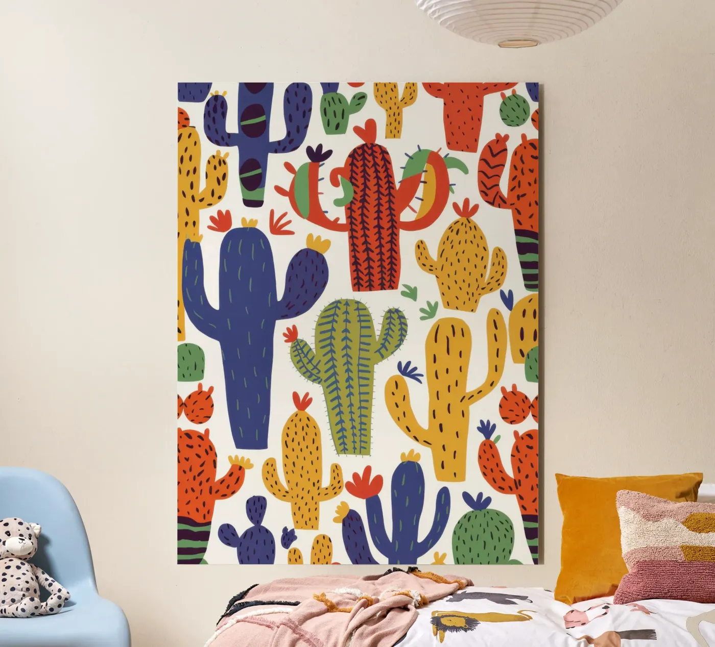 Playful Cactus Pattern forex plate by Obs Canvas