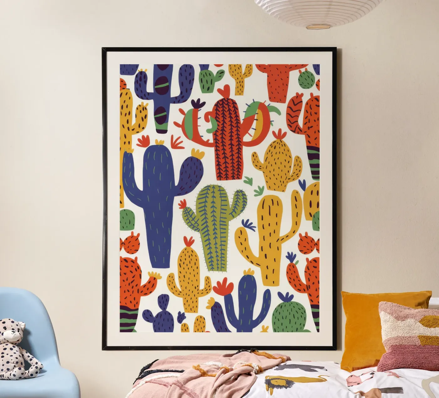 Verspieltes Kaktus-Muster Poster von Obs Canvas