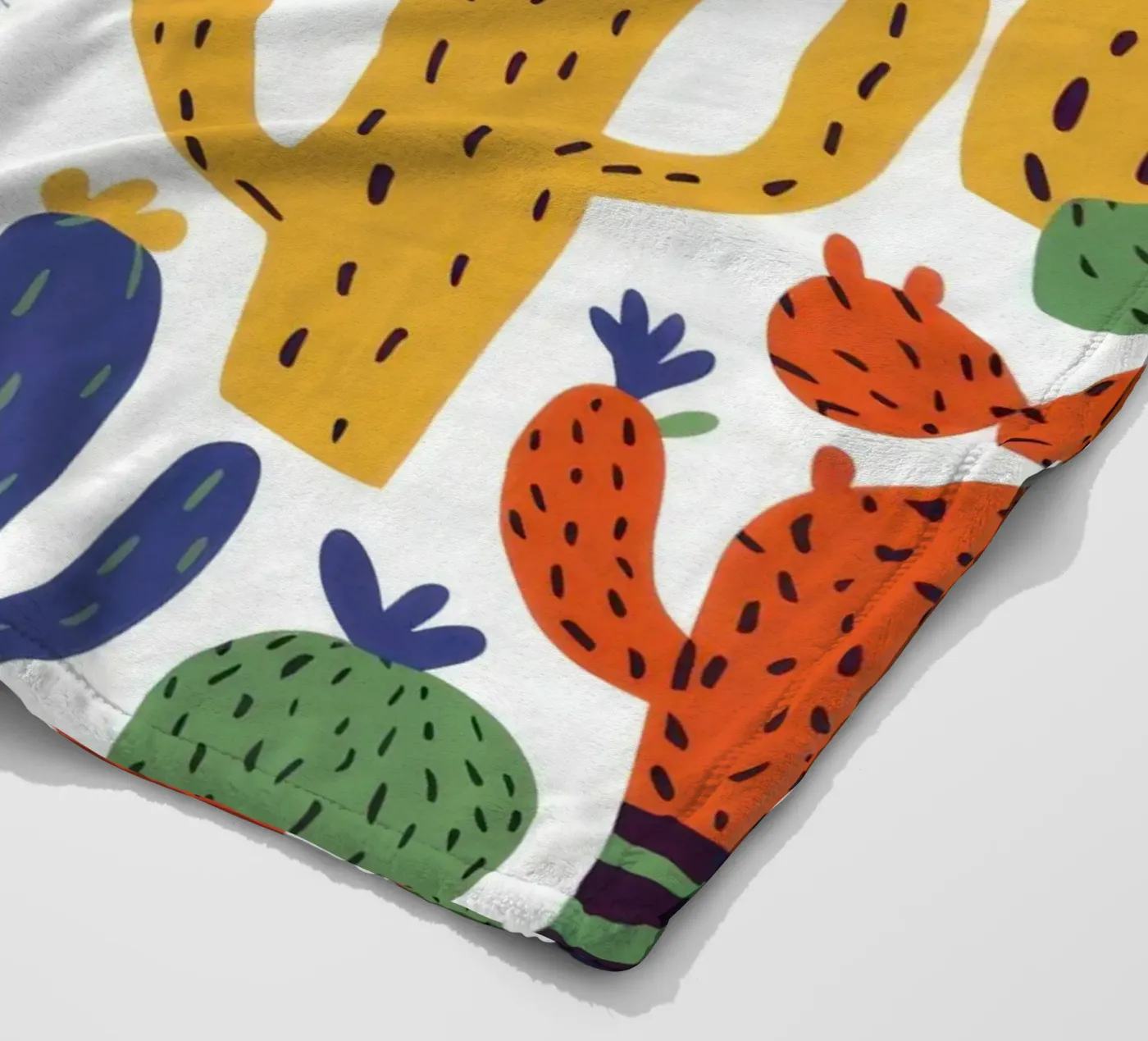 Playful Cactus Pattern fleece blanket by Obs Canvas