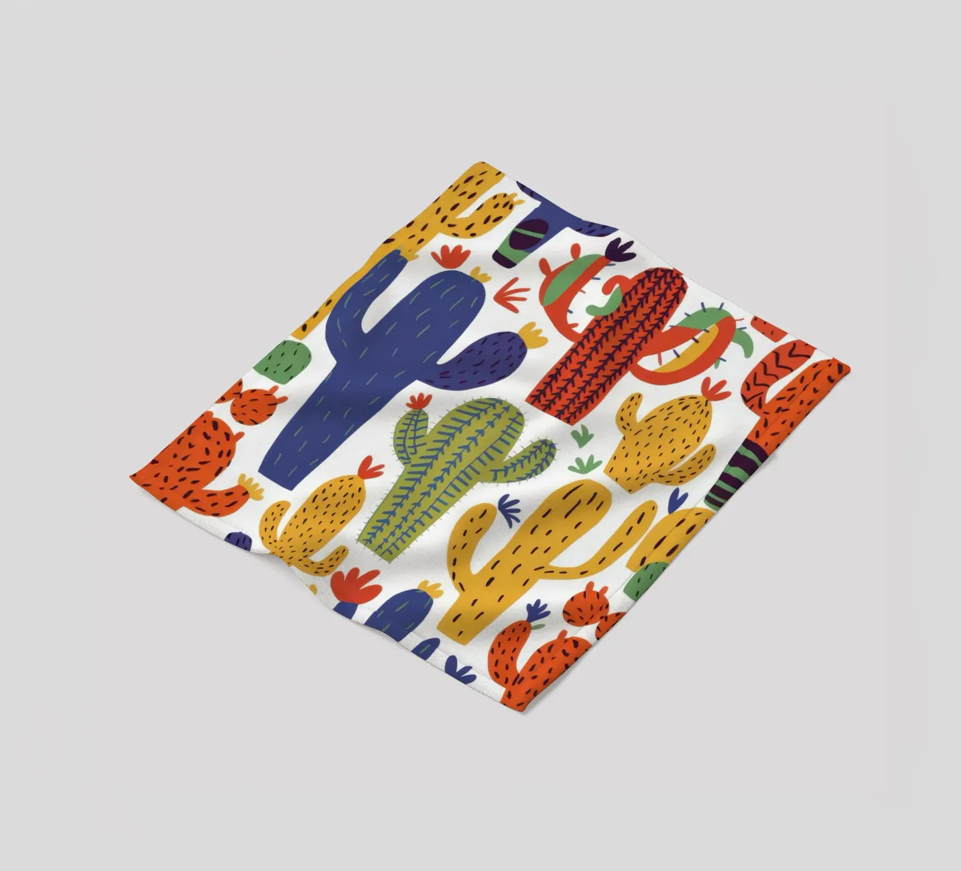 Playful Cactus Pattern fleece blanket by Obs Canvas
