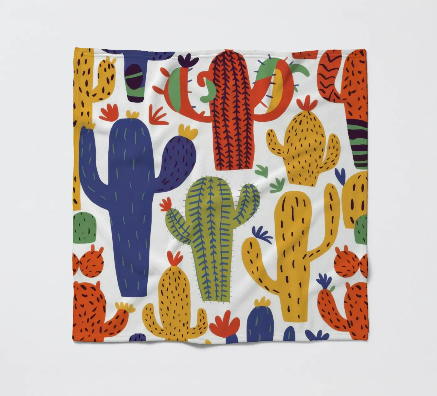Playful Cactus Pattern fleece blanket by Obs Canvas