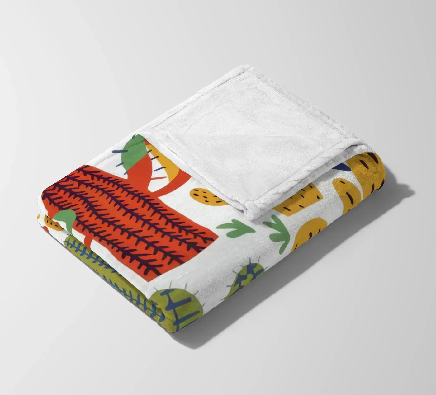 Playful Cactus Pattern fleece blanket by Obs Canvas