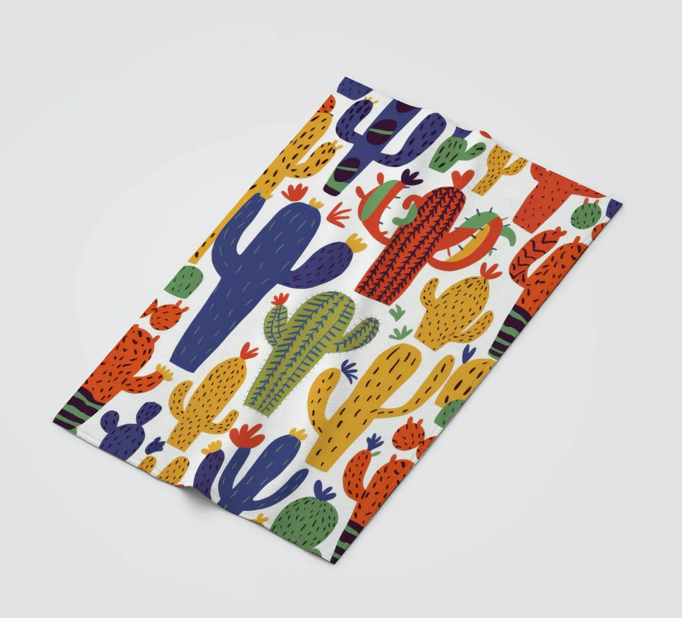 Playful Cactus Pattern fleece blanket by Obs Canvas