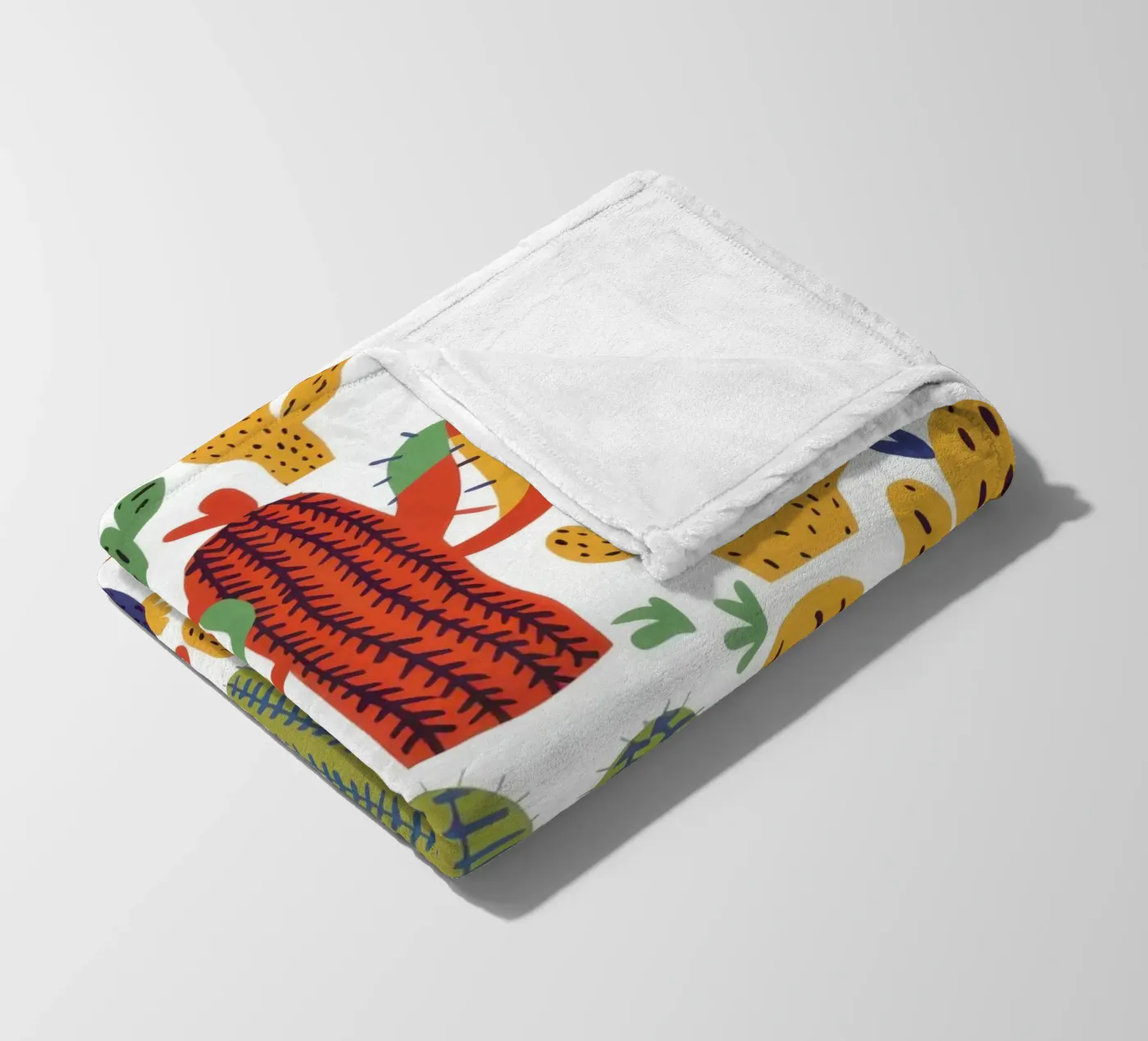 Playful Cactus Pattern fleece blanket by Obs Canvas