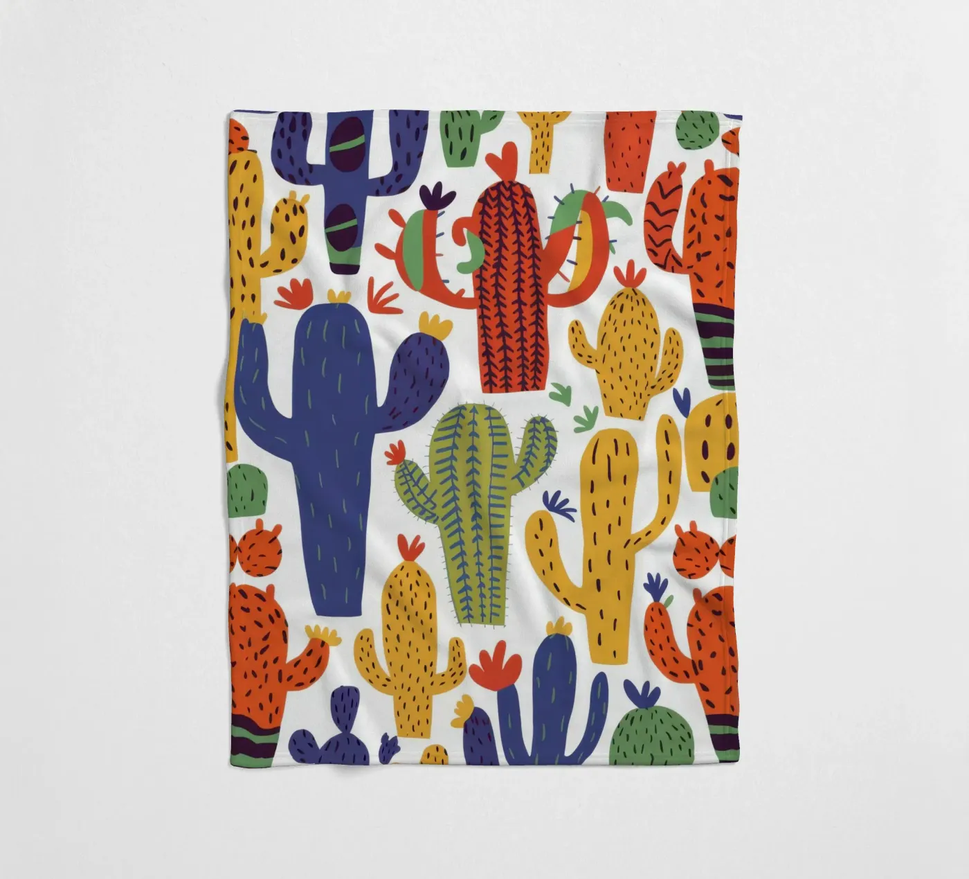 Playful Cactus Pattern fleece blanket by Obs Canvas