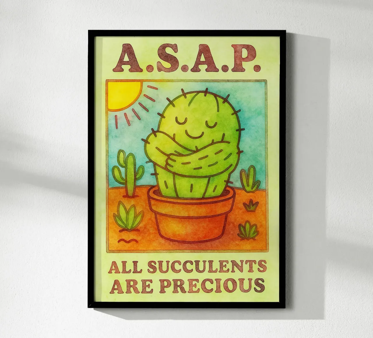 Disegno artistico di cactus ASAP poster da pasadenan