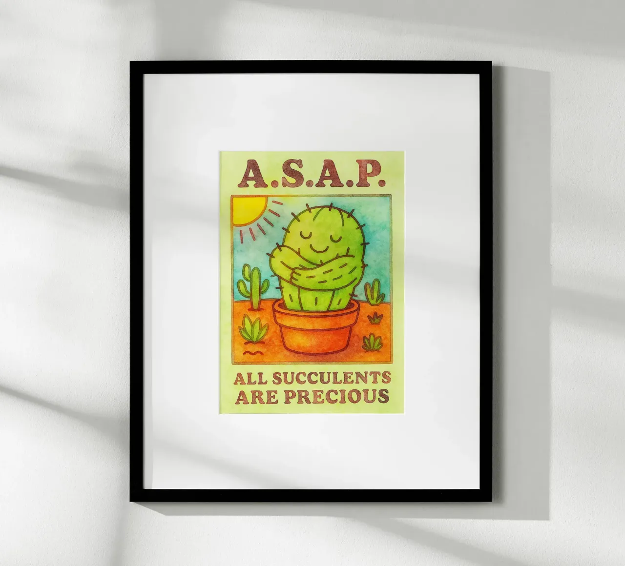 Disegno artistico di cactus ASAP poster da pasadenan