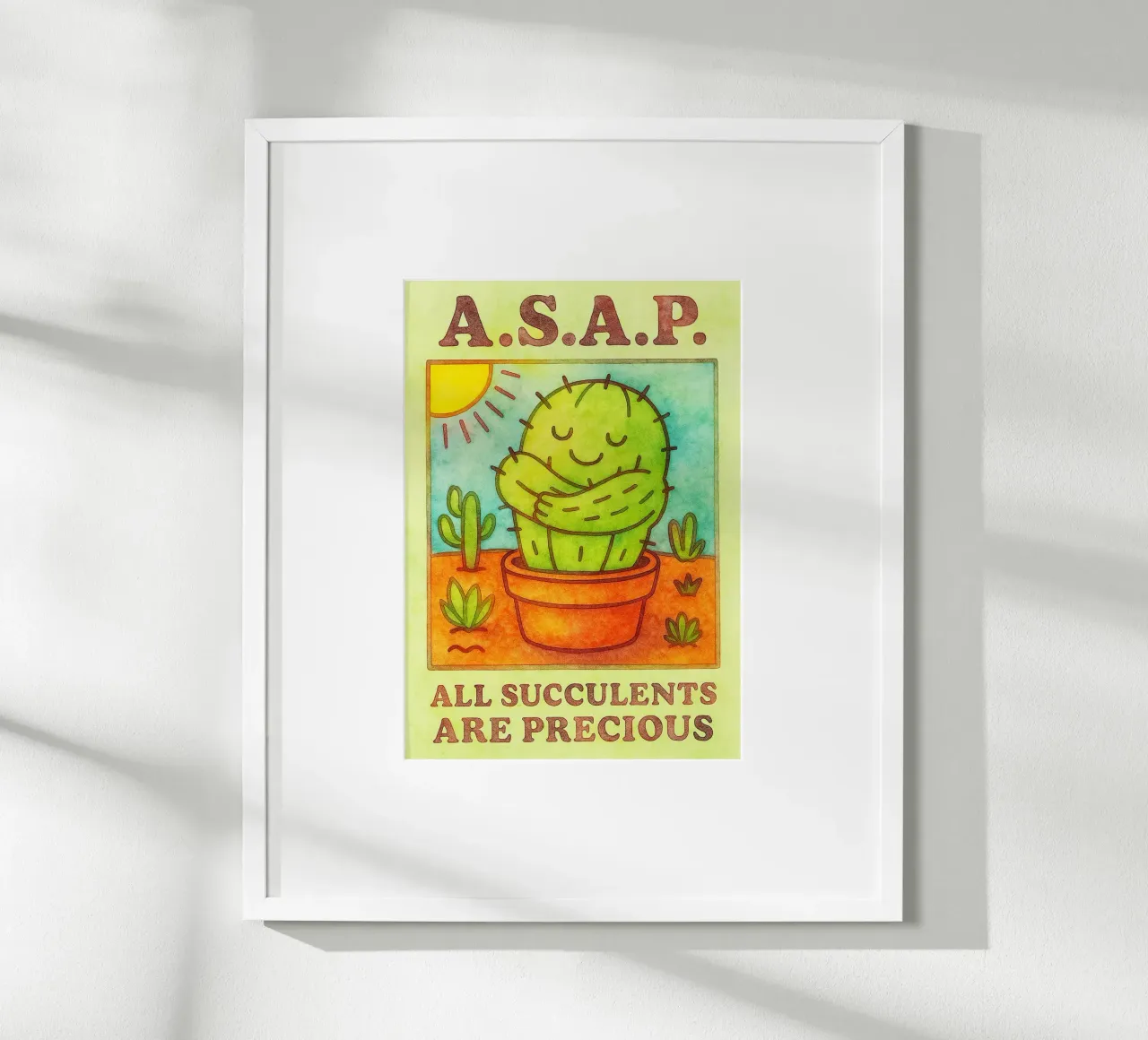 Disegno artistico di cactus ASAP poster da pasadenan