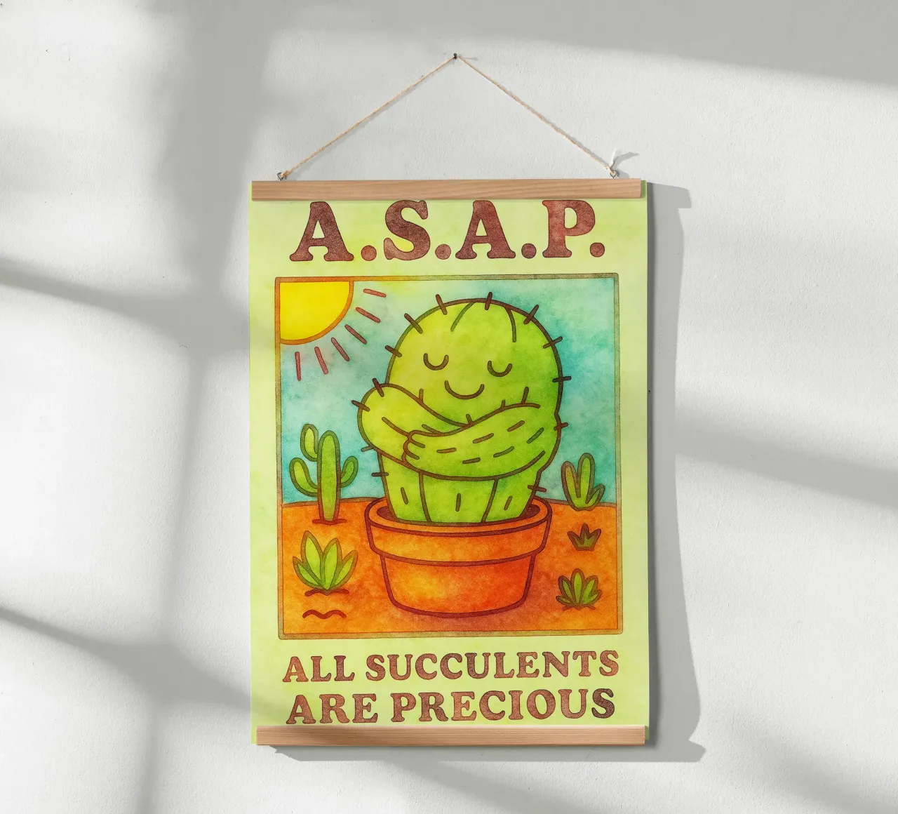 Disegno artistico di cactus ASAP poster da pasadenan