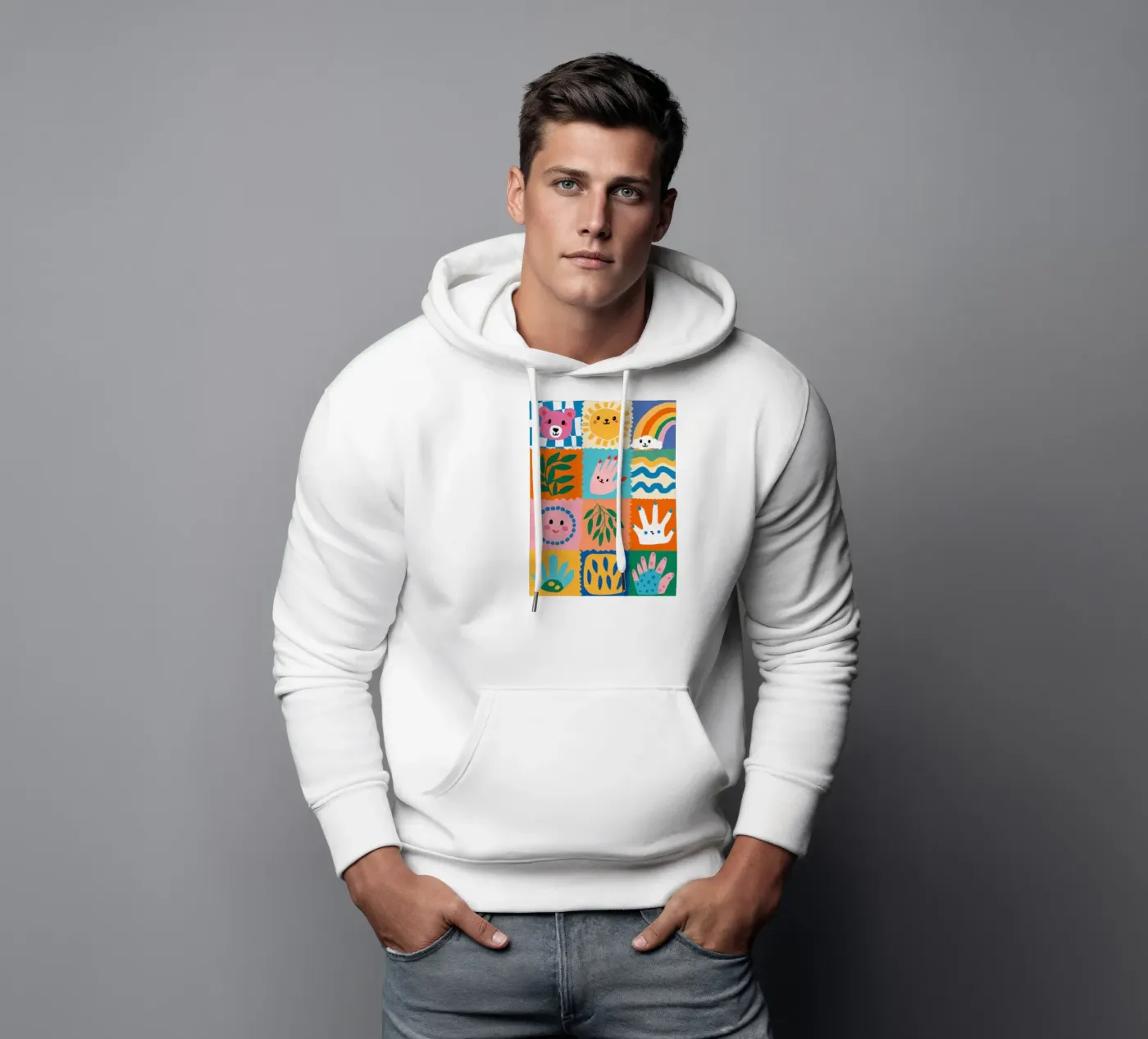 Cute Character Patchwork hoodie by Selene Shade