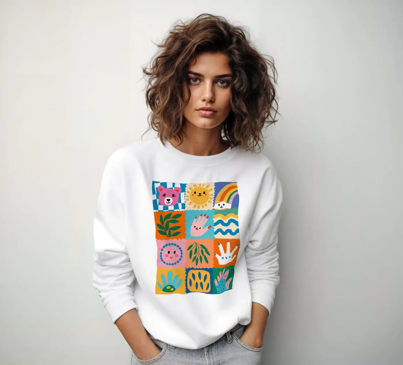 Cute Character Patchwork sweatshirt by Selene Shade