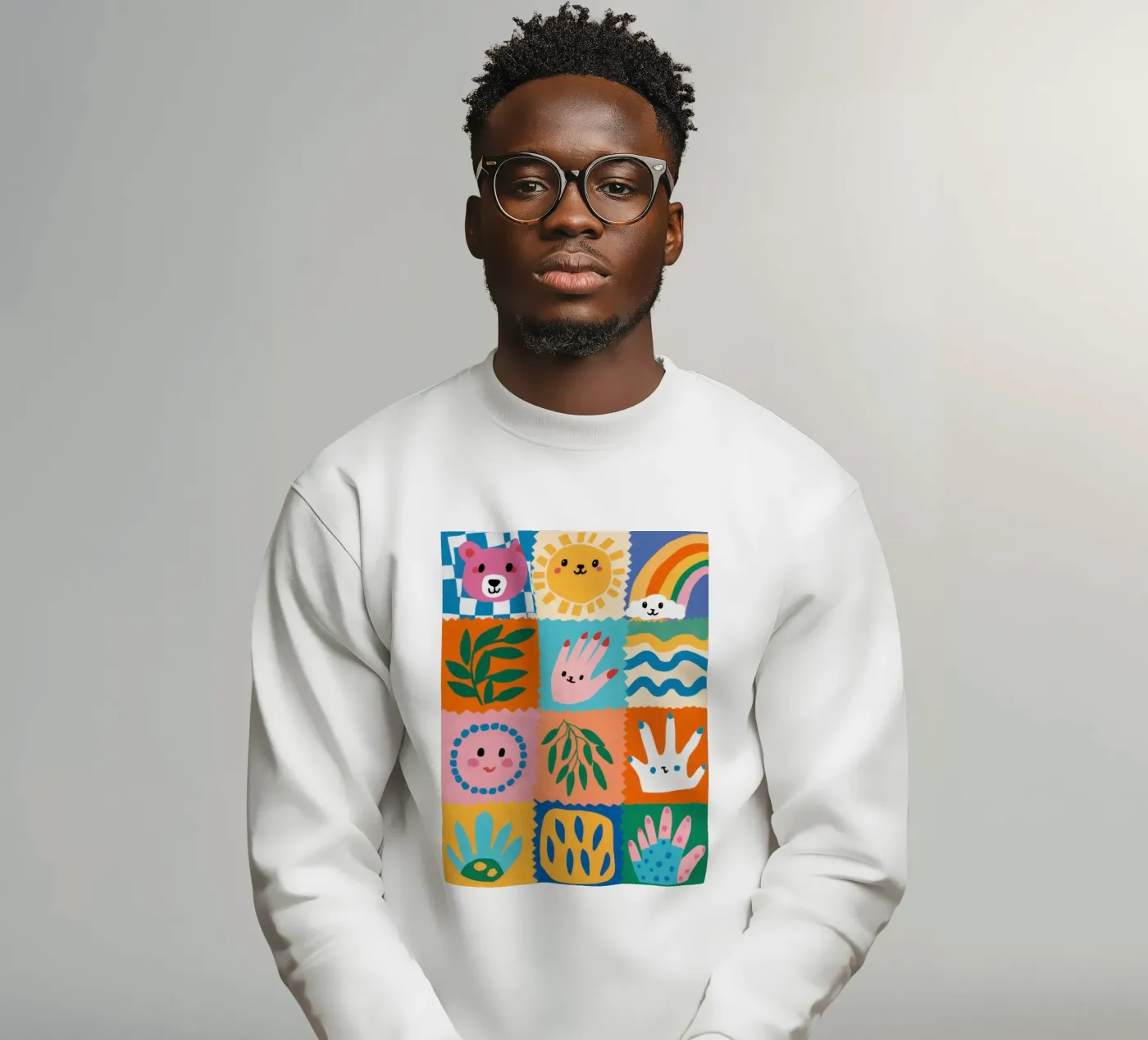 Cute Character Patchwork sweatshirt by Selene Shade