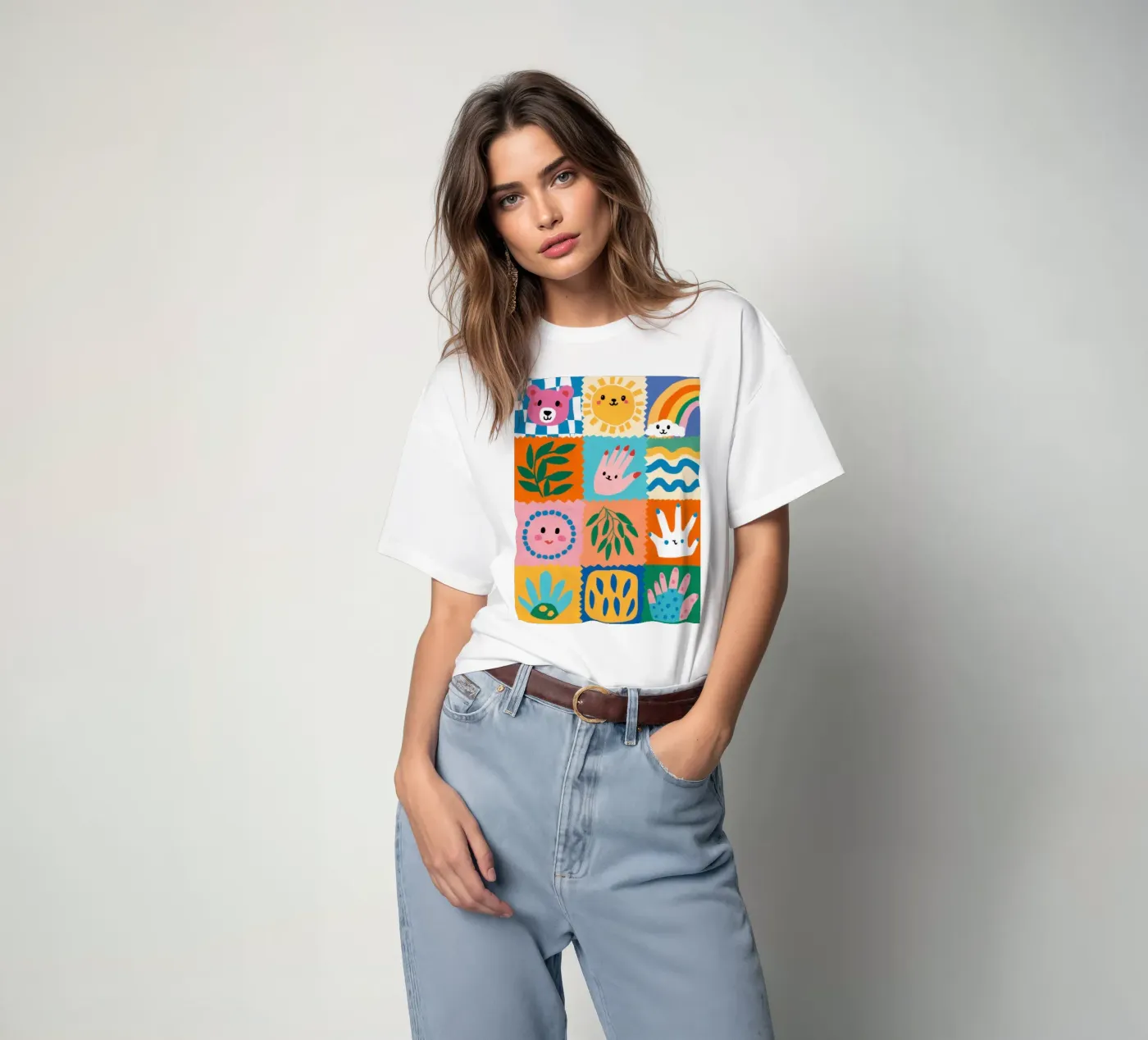 Personaggio carino Patchwork t-shirt da Selene Shade