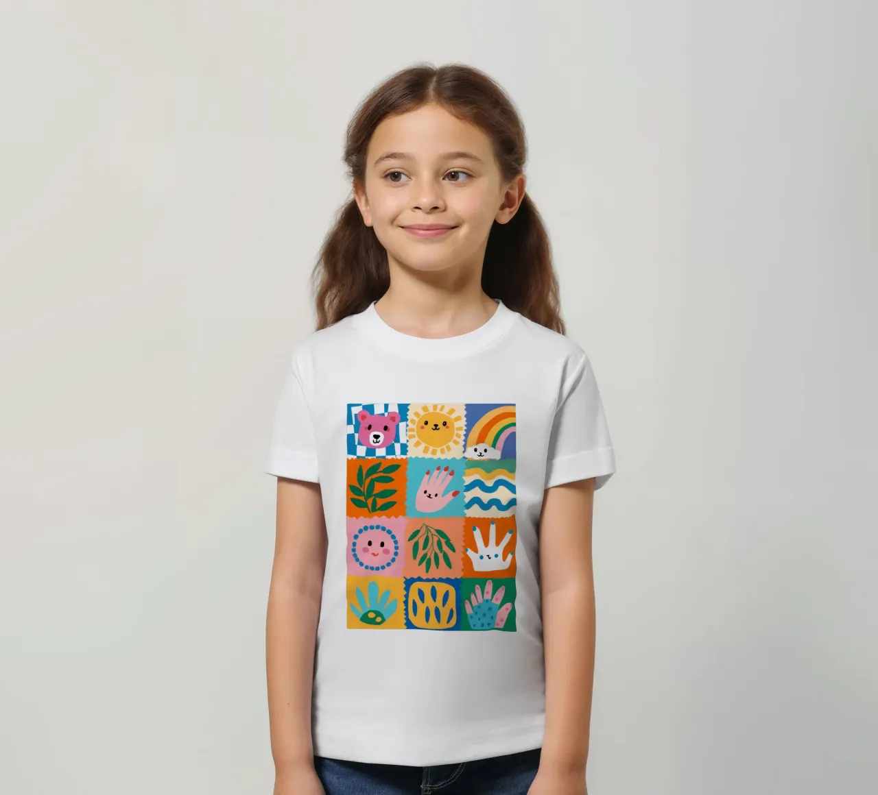 Personaggio carino Patchwork t-shirt bambini da Selene Shade